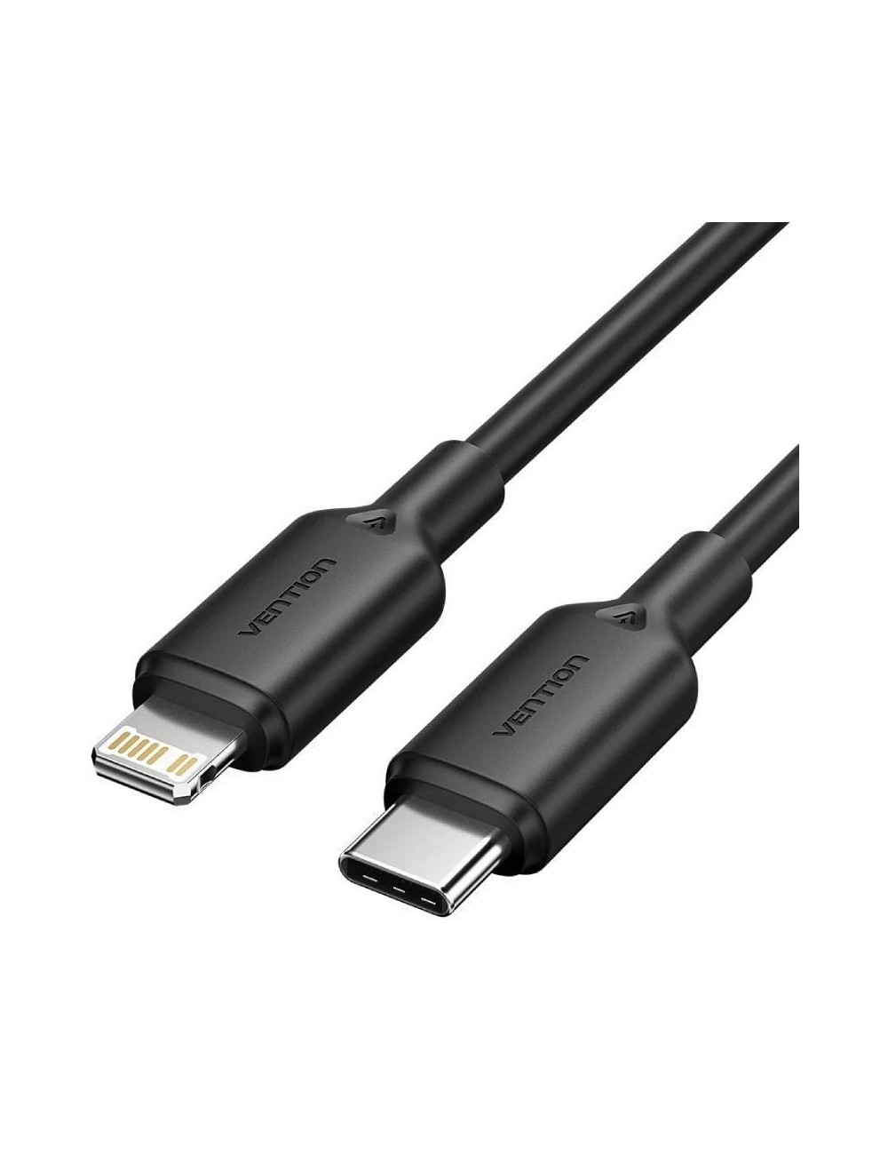 Cable USB 2.0 Tipo-C Lightning Vention LAKBH/ USB Tipo-C Macho - Lightning Macho/ Hasta 27W/ 480Mbps/ 2m/ Negro