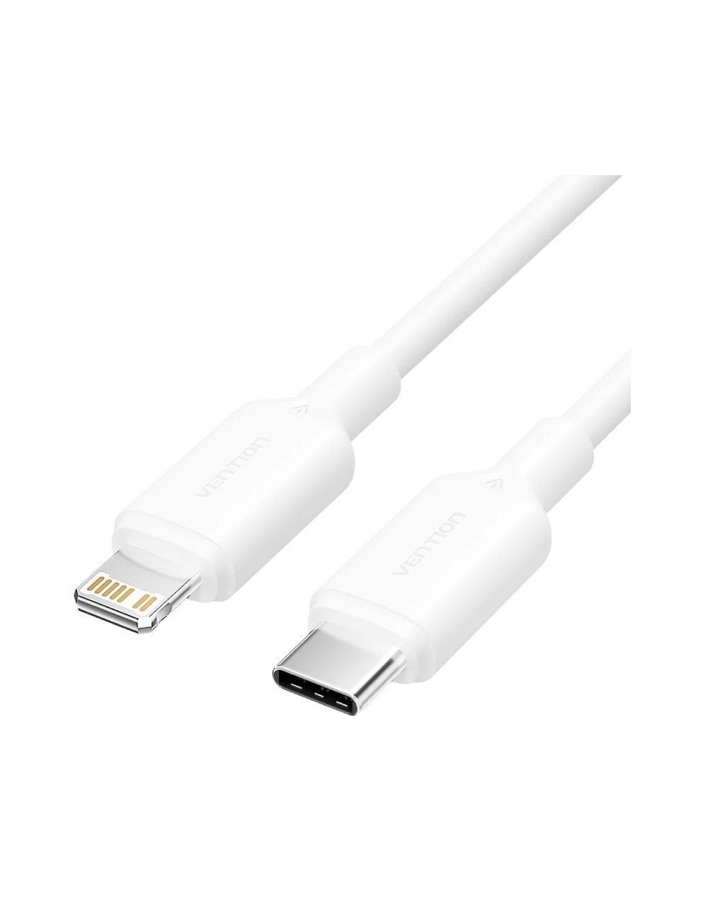 Cable USB 2.0 Tipo-C Lightning Vention LAKWH/ USB Tipo-C Macho - Lightning Macho/ Hasta 27W/ 480Mbps/ 2m/ Blanco
