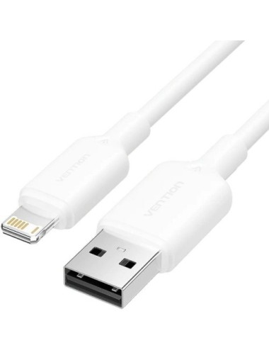 Cable USB 2.0 Lightning Vention LAMWF/ USB Macho - Lightning Macho/ 480Mbps/ 1m/ Blanco