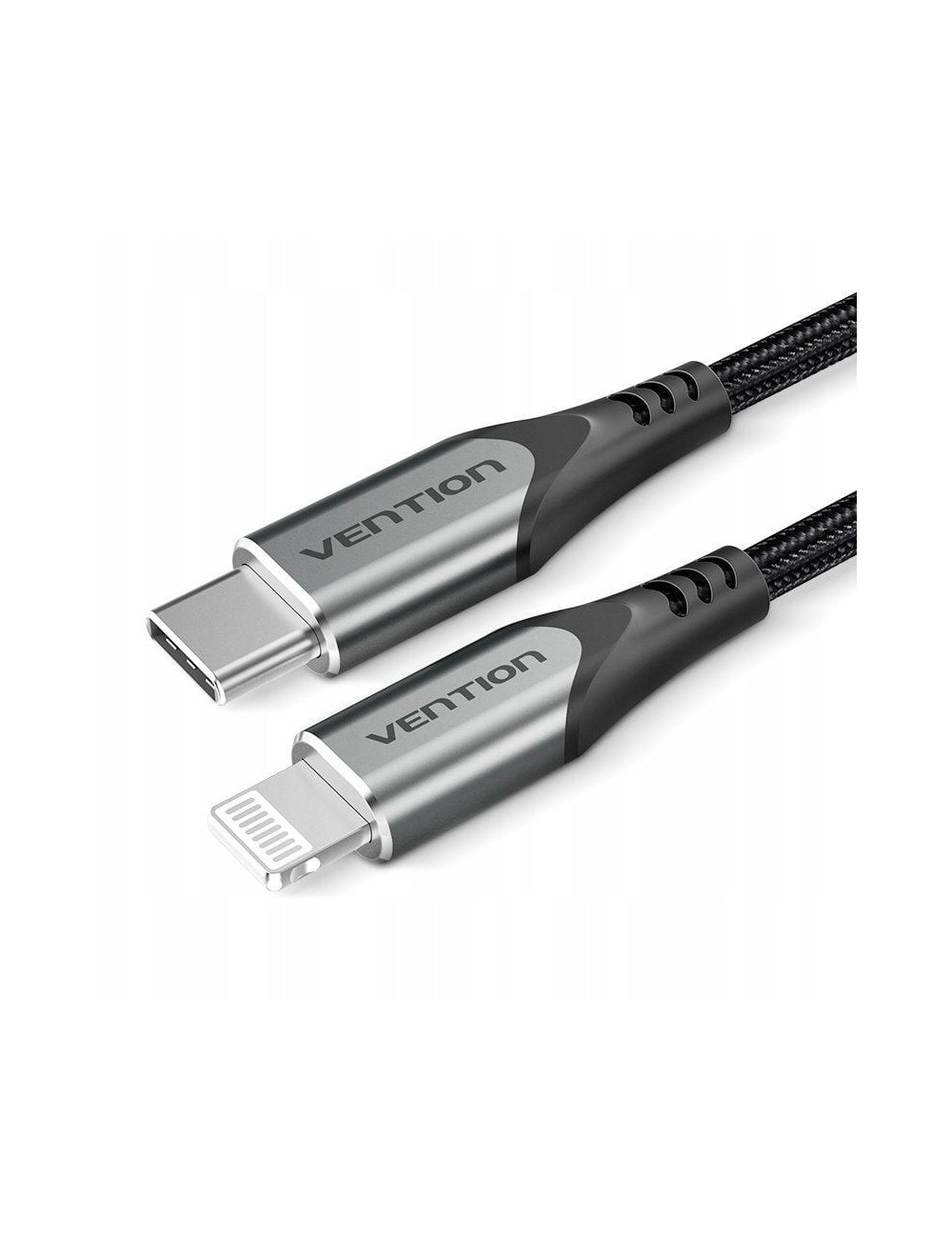 Cable USB 2.0 Tipo-C Lightning Vention TACHF/ USB Tipo-C Macho - Lightning Macho/ 480Mbps/ 1m/ Gris