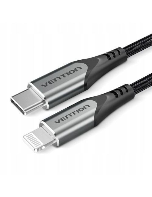 Cable USB 2.0 Tipo-C Lightning Vention TACHF/ USB Tipo-C Macho - Lightning Macho/ 480Mbps/ 1m/ Gris