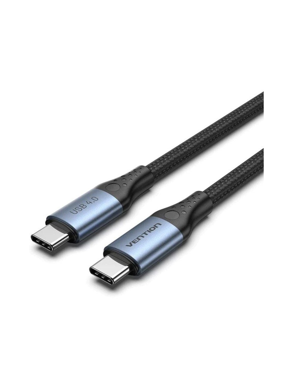 Cable USB 4.0 Tipo-C 5A Vention TAVHF/ USB Tipo-C Macho - USB Tipo-C Macho/ Hasta 240W/ 40Gbps/ 1m/ Gris