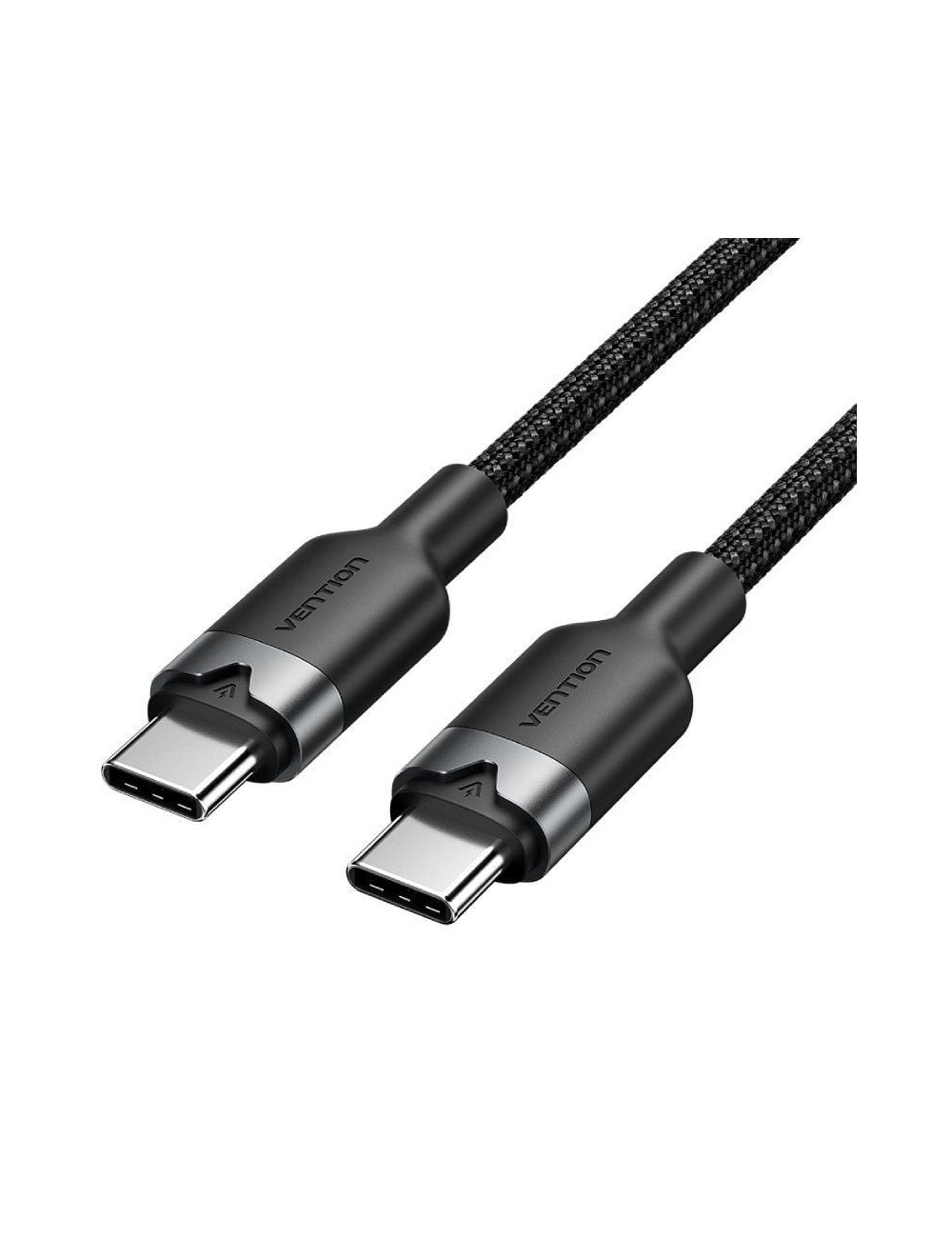 Cable USB 2.0 Tipo-C 3A Vention TRDBH/ USB Tipo-C Macho - USB Tipo-C Macho/ Hasta 60W/ 480Mbps/ 2m/ Negro
