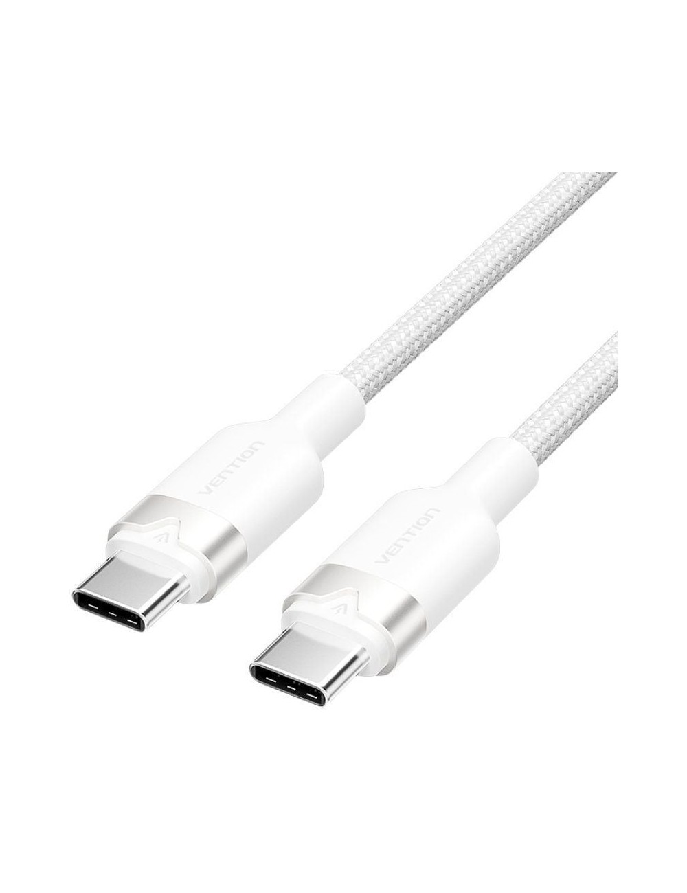 Cable USB 2.0 Tipo-C 3A Vention TRDWF/ USB Tipo-C Macho - USB Tipo-C Macho/ Hasta 60W/ 480Mbps/ 1m/ Blanco
