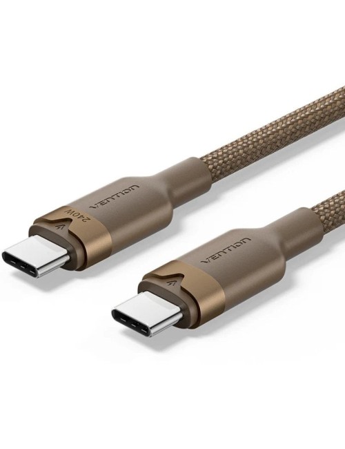 Cable USB 2.0 Tipo-C 5A Vention TRIJF/ USB Tipo-C Macho - USB Tipo-C Macho/ Hasta 240W/ 480Mbps/ 1m/ Dorado