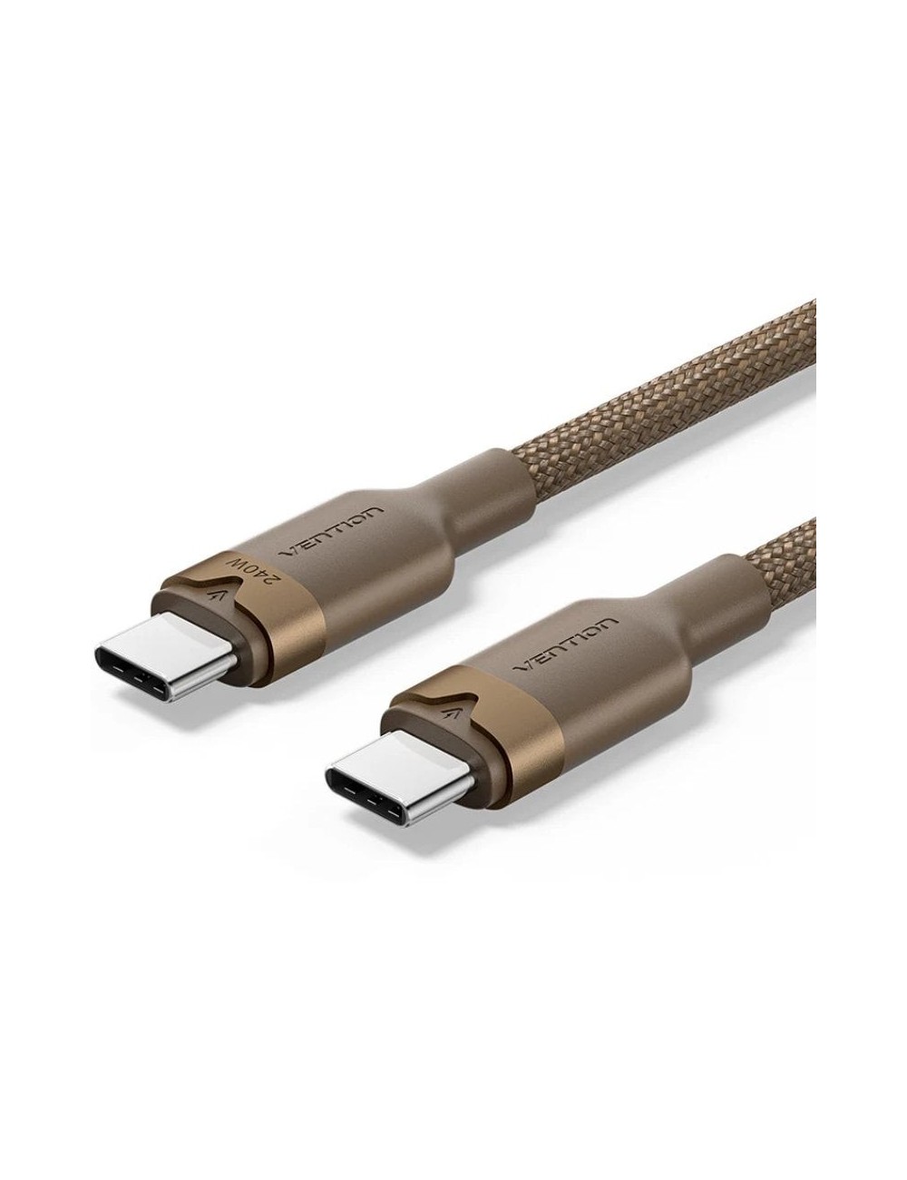 Cable USB 2.0 Tipo-C 5A Vention TRIJH/ USB Tipo-C Macho - USB Tipo-C Macho/ Hasta 240W/ 480Mbps/ 2m/ Dorado