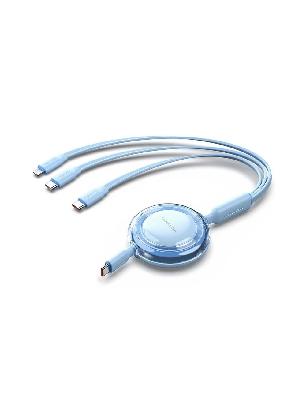 Cable USB Tipo-C 2.0 5A Vention TRJSBE/ USB Tipo-C Macho - 3x USB Tipo-C Macho/ Hasta 100W/ 480Mbps/ 1.1m/ Azul