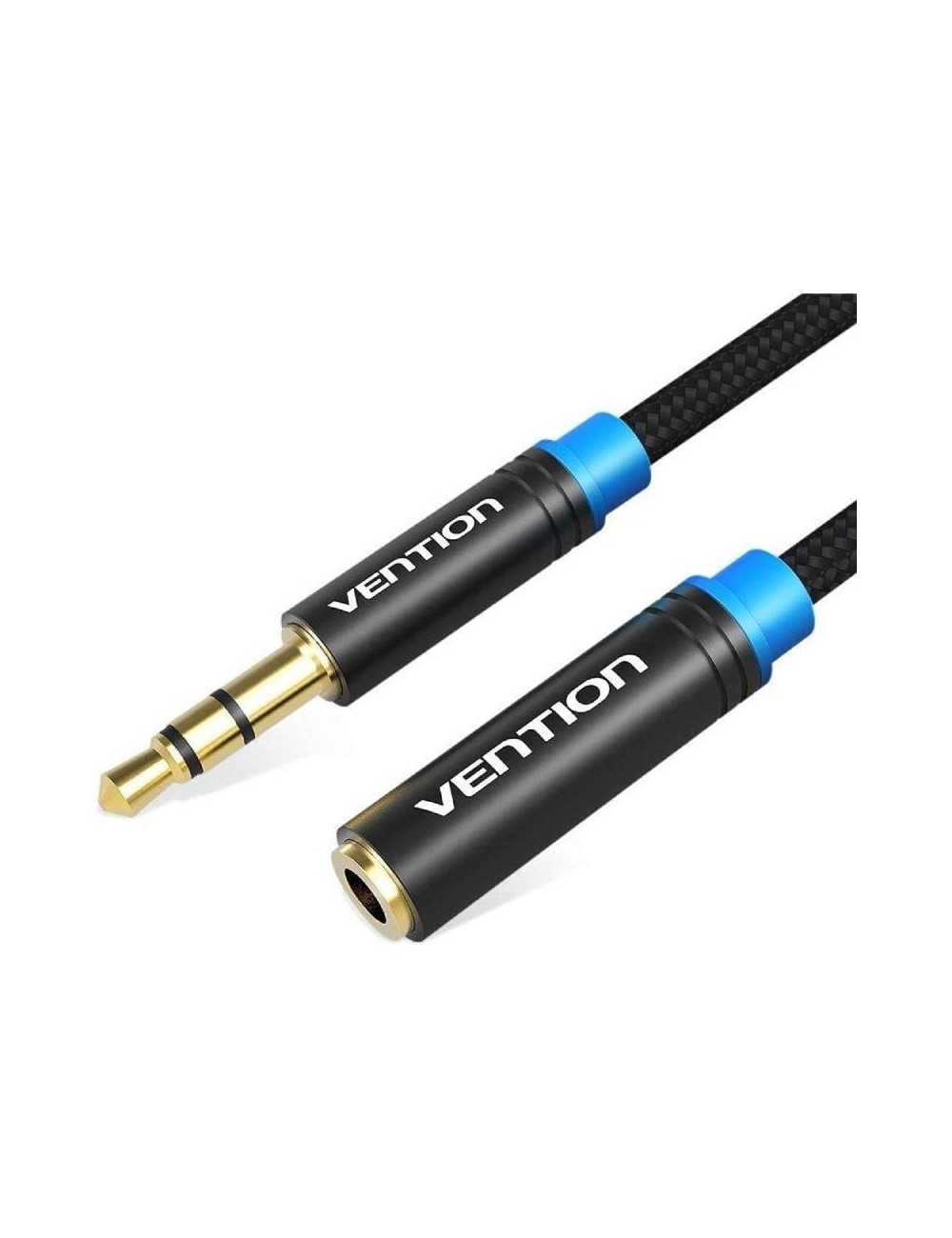 Cable Estéreo Vention VAB-B06-B050-M/ Jack 3.5 Macho - Jack 3.5 Hembra/ 50cm/ Negro
