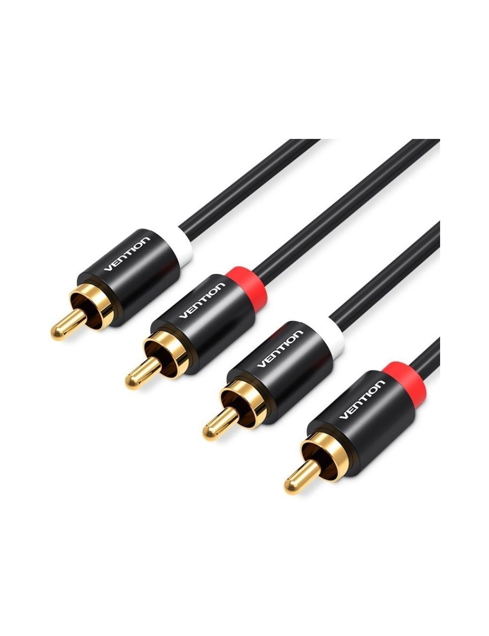 Cable Estéreo Vention VAB-R06-B200/ 2x RCA Macho - 2x RCA Macho/ 2m/ Negro