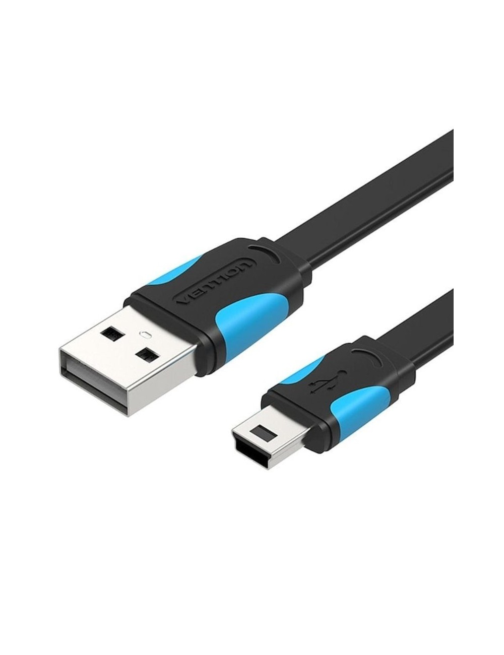 Cable USB 2.0 Vention VAS-A14-B100/ Mini USB Macho - USB Macho/ 480Mbps/ 1m/ Azul y Negro