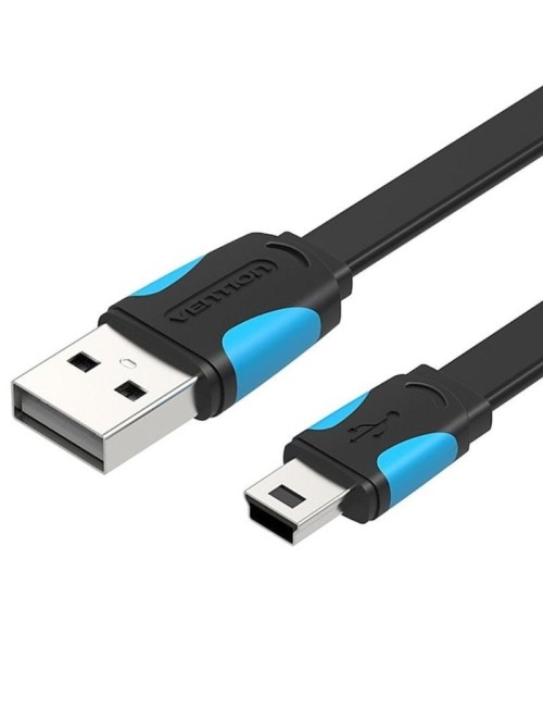 Cable USB 2.0 Vention VAS-A14-B200/ Mini USB Macho - USB Macho/ Hasta 10W/ 480Mbps/ 2m/ Azul y Negro