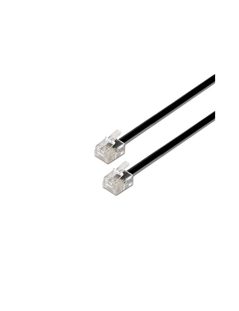 Cable de Teléfono RJ11 6P4C Aisens A143-0319/ 2m/ Negro