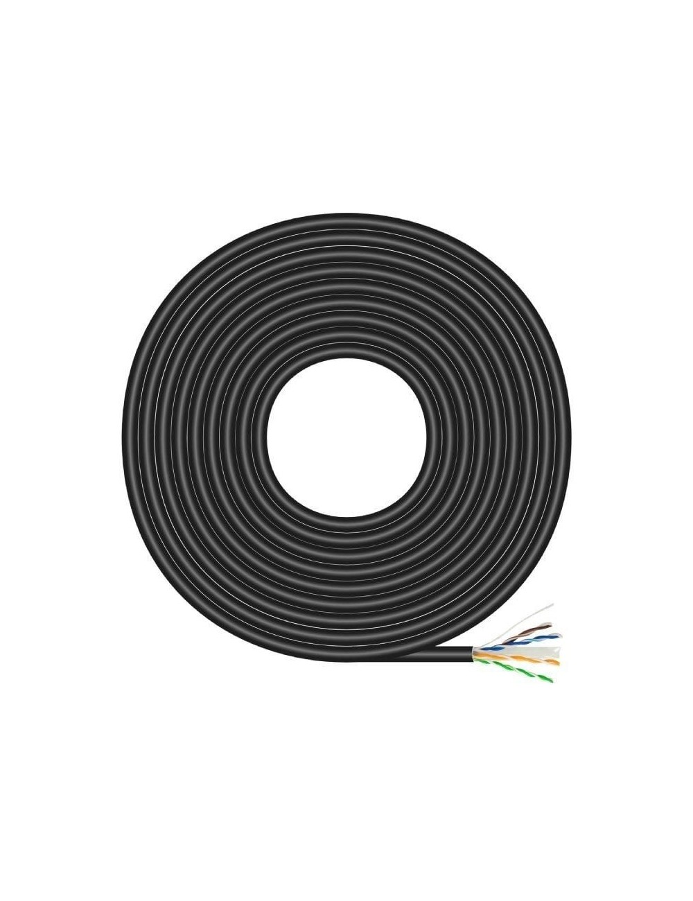 Bobina de Cable RJ45 para Exteriores UTP AWG23 Aisens A135-0675 Cat.6/ 100m/ Impermeable/ Negro