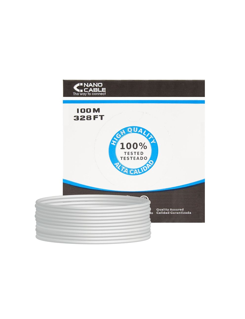 Bobina de Cable RJ45 UTP Nanocable 10.20.0502 Cat.6/ 100m/ Gris