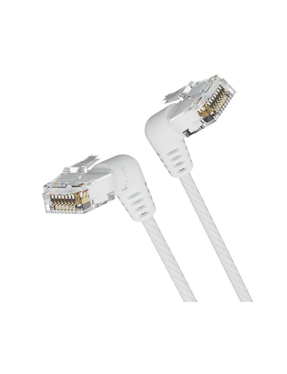 Cable de Red RJ45 UTP Vention IBOWF Cat.6A/ 1m/ Cabeza Rotatoria 360º/ Blanco