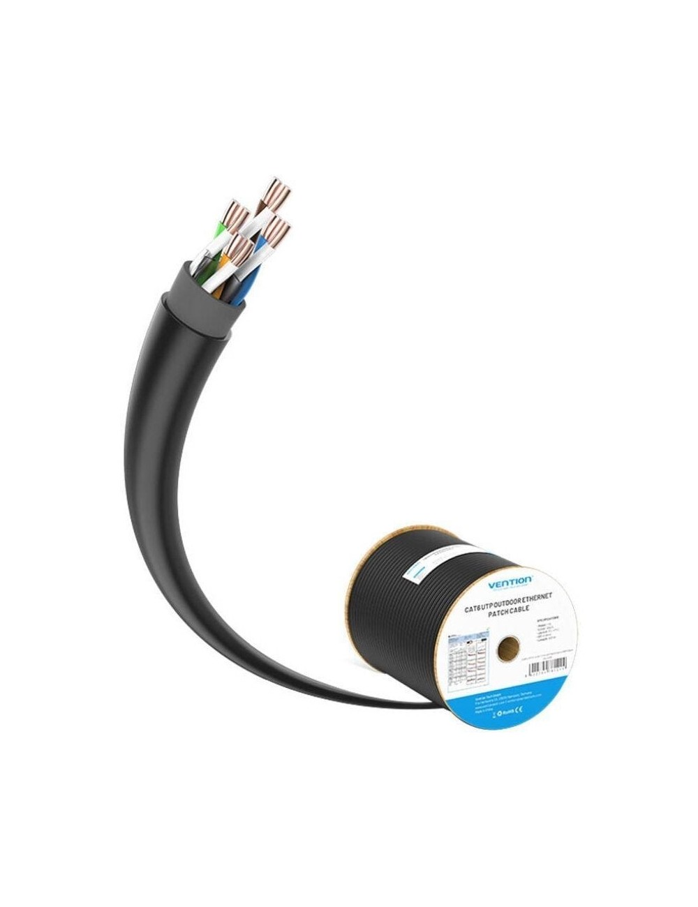 Bobina de Cable RJ45 UTP Vention IHLB305 Outdoor Patch Cat.6/ 305m/ Negro