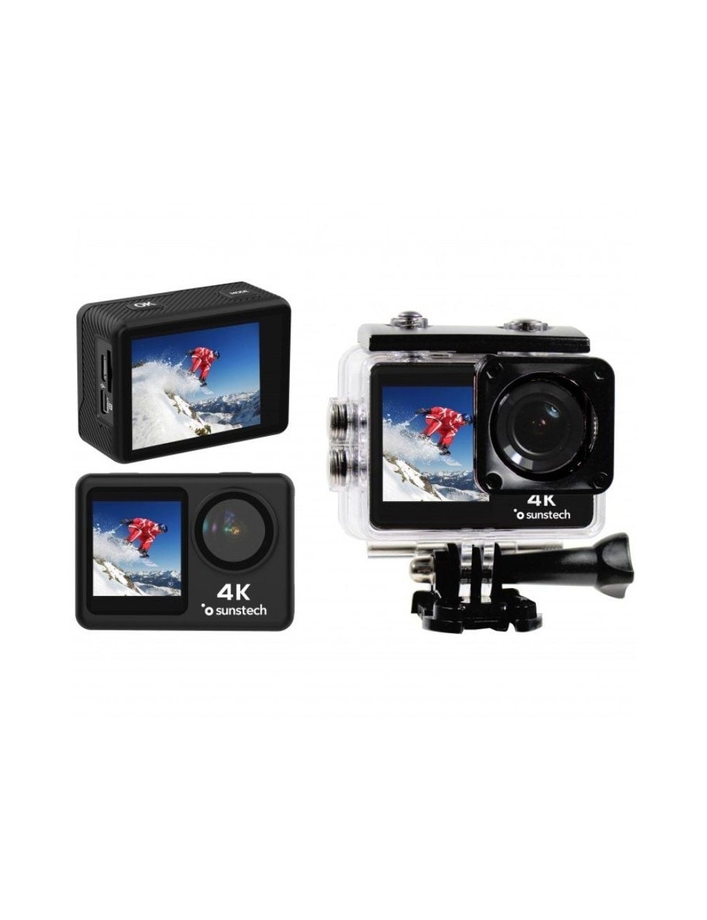 Cámara Digital Deportiva Sunstech Adventure 4K/ 16MP/ Ángulo de visión 170º/ Negra