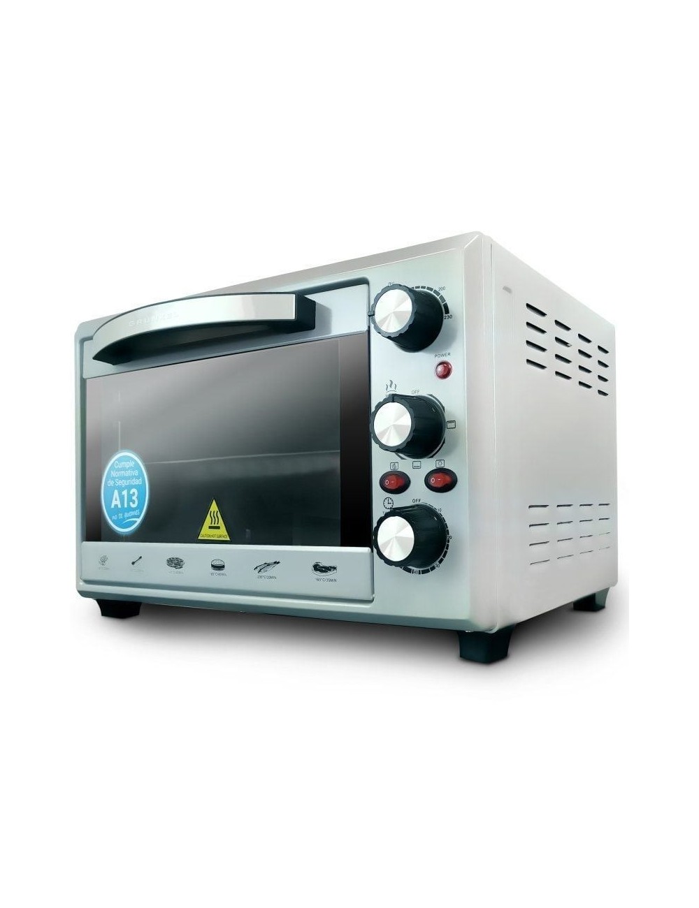 Horno de Sobremesa Grunkel HR-28SILVER/ 1600W/ Capacidad 28L/ Plata