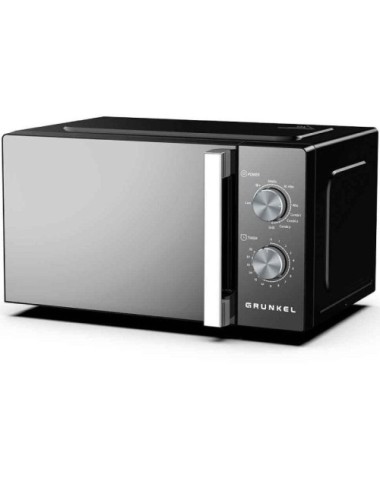 Microondas Grunkel MWG-20ESPEJO/ 800W/ Capacidad 20L/ Función Grill/ Negro