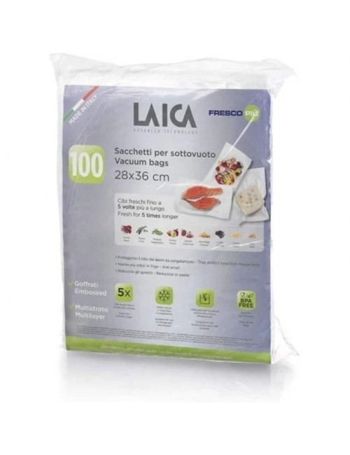Bolsa para envasar al vacío Laica VT3512/ 28 X 36cm/ 100 bolsas