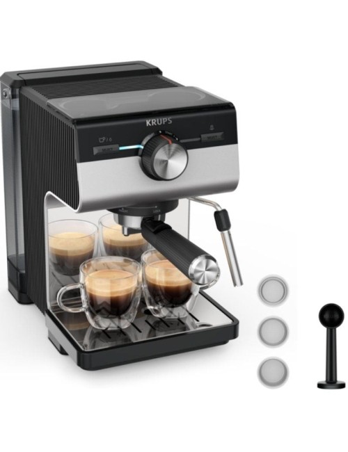 Cafetera Expreso Krups Authentic+ XP384E10/ 1450W/ 15 Bares/ Plateada