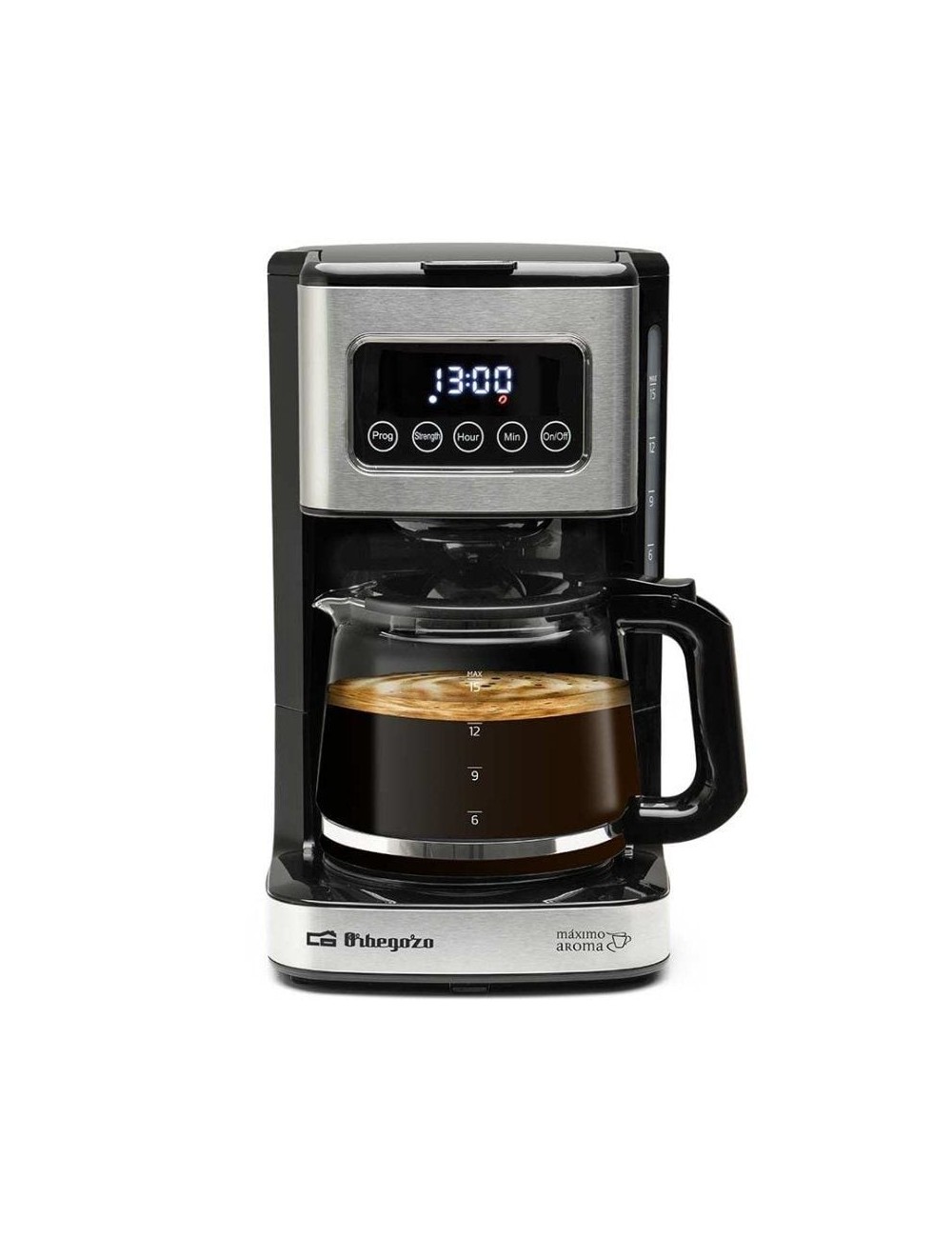 Cafetera de Goteo Orbegozo CG 6015/ 15 Tazas/ Negra