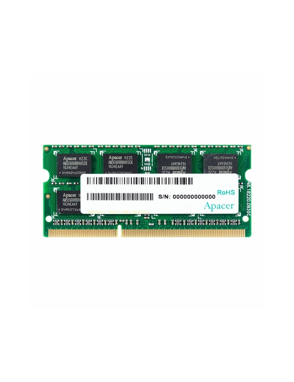 Memoria RAM Apacer DV.08G2K.KAM 8GB/ DDR3L/ 1600MHz/ 1.35V/ CL11/ SODIMM