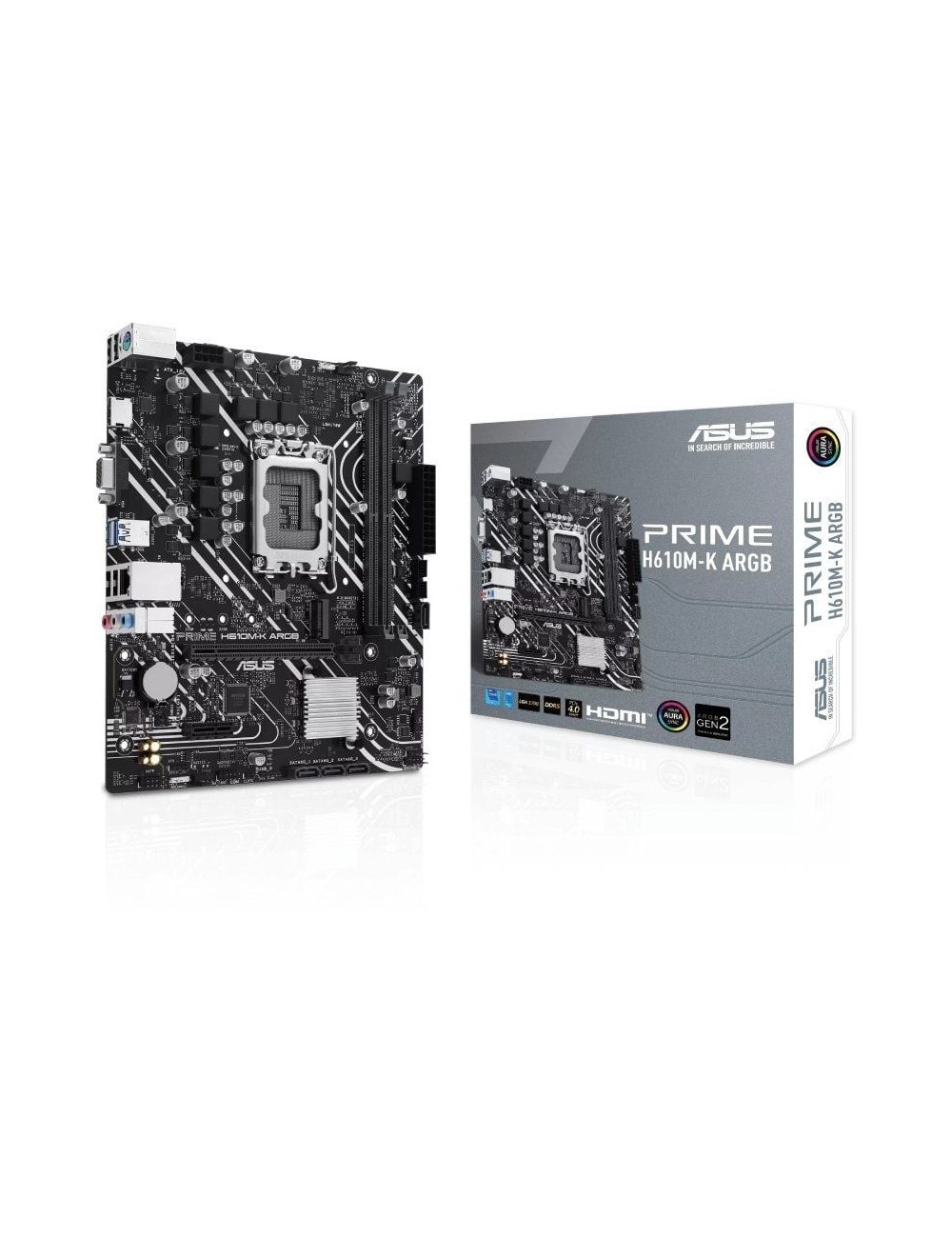 Placa Base Asus Prime H610M-K ARGB Socket 1700/ DDR5/ PCIe 4.0/ Micro ATX