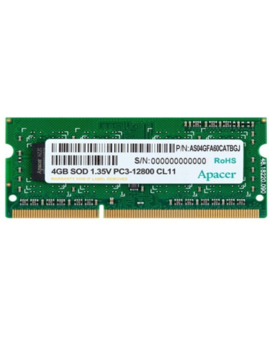 Memoria RAM Apacer DV.04G2K.KAM 4GB/ DDR3L/ 1600MHz/ 1.35V/ SODIMM