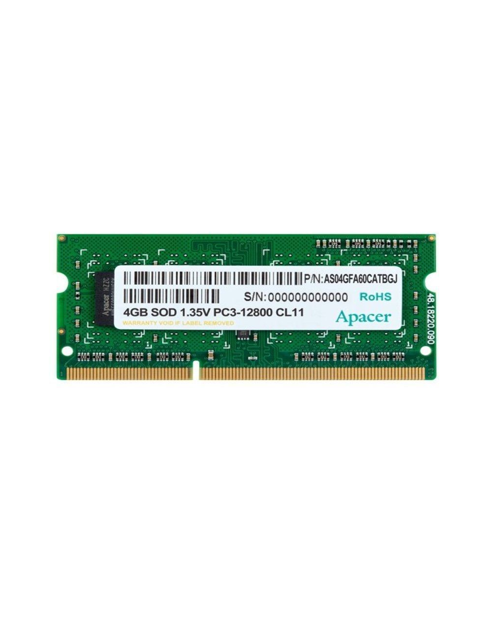 Memoria RAM Apacer DV.04G2K.KAM 4GB/ DDR3L/ 1600MHz/ 1.35V/ SODIMM