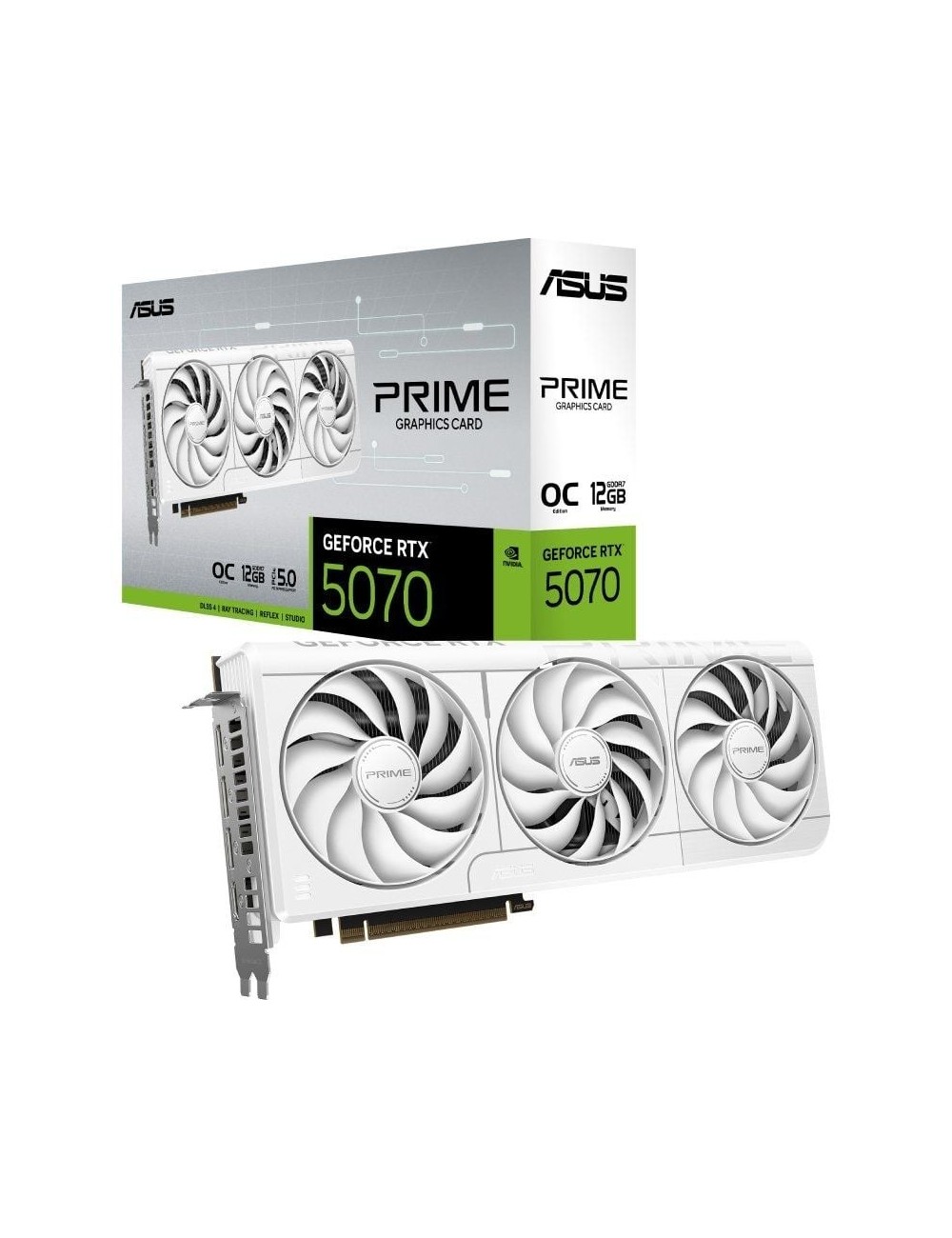 Tarjeta Gráfica Asus Prime GeForce RTX 5070 White OC Edition/ 12GB GDDR7