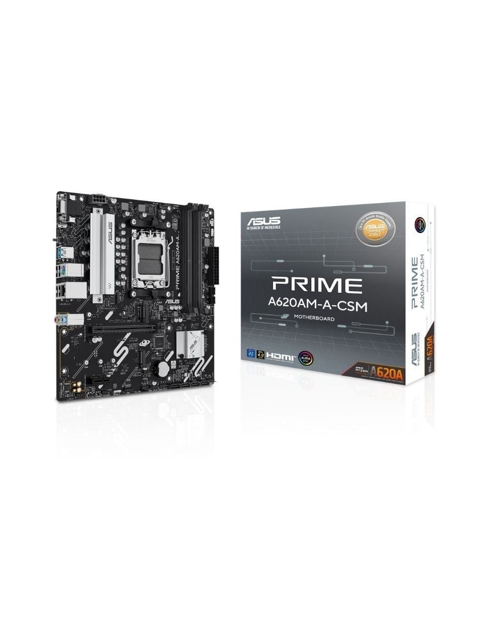 Placa Base Asus A620AM-A-CSM Socket AM5/ DDR5/ PCIe 4.0/ Micro ATX