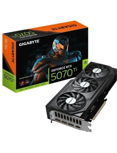 Tarjeta Gráfica Gigabyte GeForce RTX 5070 Ti WindForce OC V2/ 16GB GDDR7