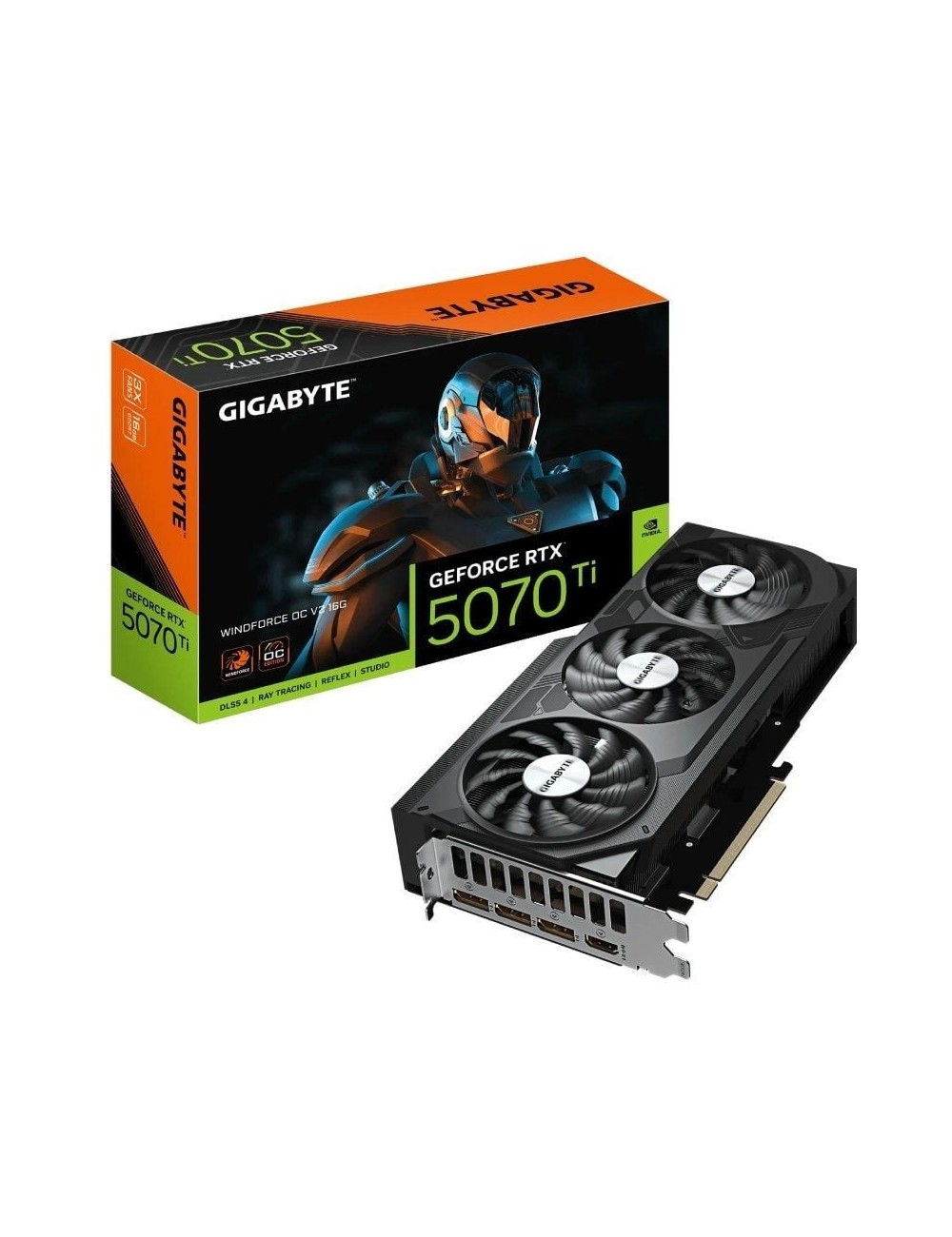 Tarjeta Gráfica Gigabyte GeForce RTX 5070 Ti WindForce OC V2/ 16GB GDDR7
