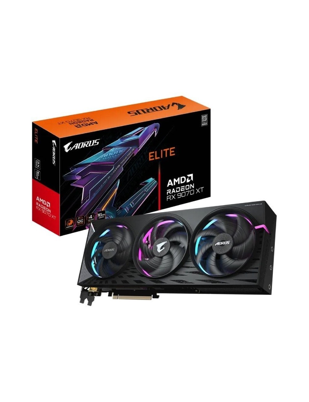 Tarjeta Gráfica Gigabyte AORUS Radeon RX 9070 XT Elite/ 16GB GDDR6