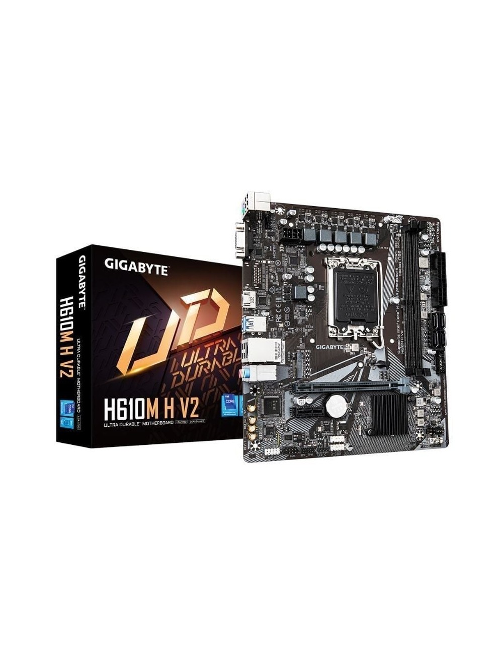 Placa Base Gigabyte H610M H V2 Socket 1700/ DDR5/ PCIe 4.0/ Micro ATX