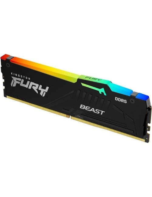 Memoria RAM Kingston FURY Beast RGB 16GB/ DDR5/ 6400MHz/ 1.4V/ CL32/ DIMM