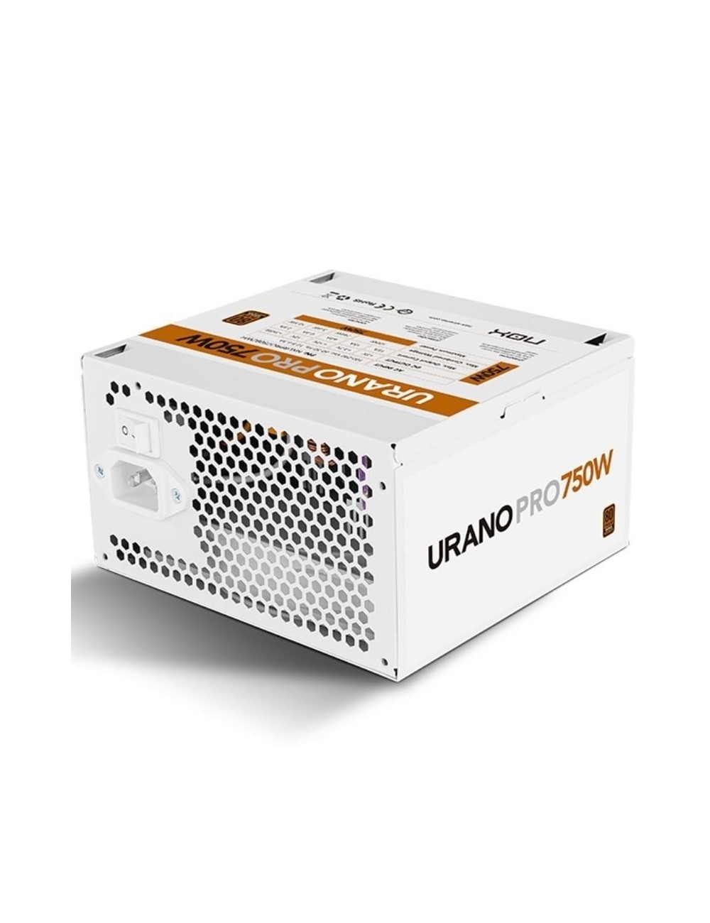 Fuente de Alimentación Nox Hummer Urano Pro White/ 750W/ Ventilador 12cm/ 80 Plus Bronze/ Blanca