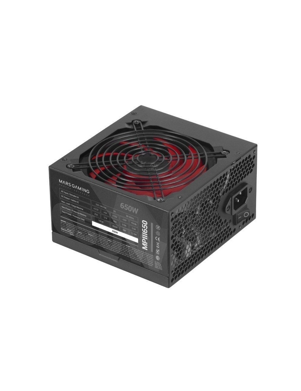 Fuente de Alimentación Mars Gaming MPIII650/ 650W/ Ventilador 12cm