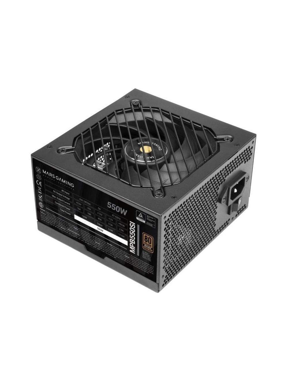 Fuente de Alimentación Mars Gaming MPB550SI/ 550W/ Ventilador 12cm/ 80 Plus Bronze