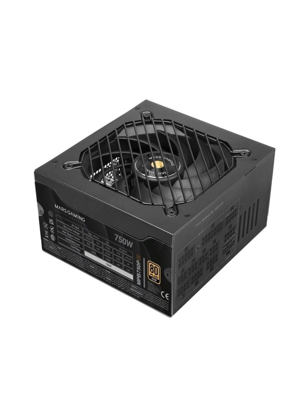 Fuente de Alimentación Mars Gaming MPB750PSI/ 750W/ Ventilador 14cm/ ATX 3.1/ PCIe 5.1/ 80 Plus Gold