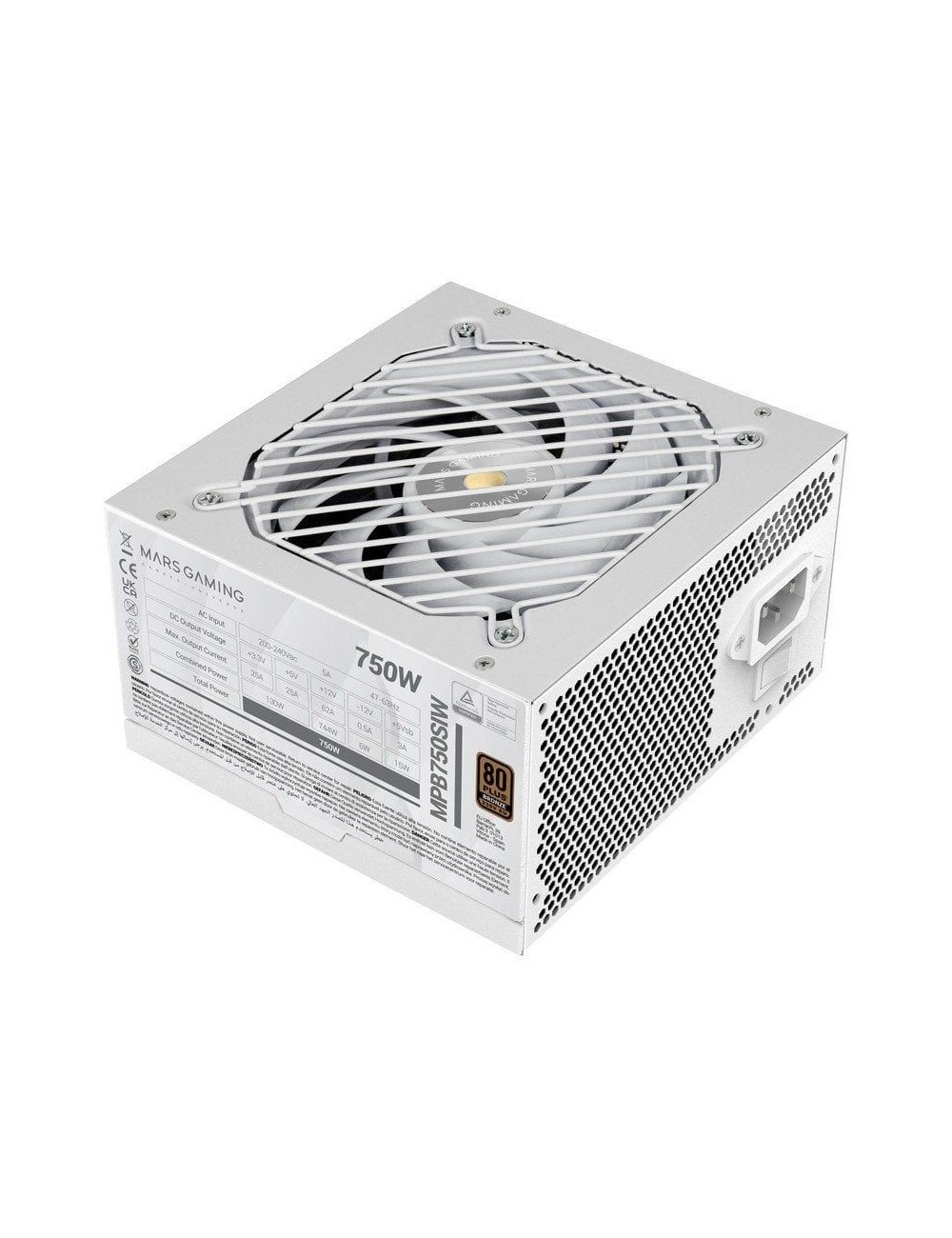 Fuente de Alimentación Mars Gaming MPB750SI/ 750W/ Ventilador 12cm/ 80 Plus Bronze/ Blanca