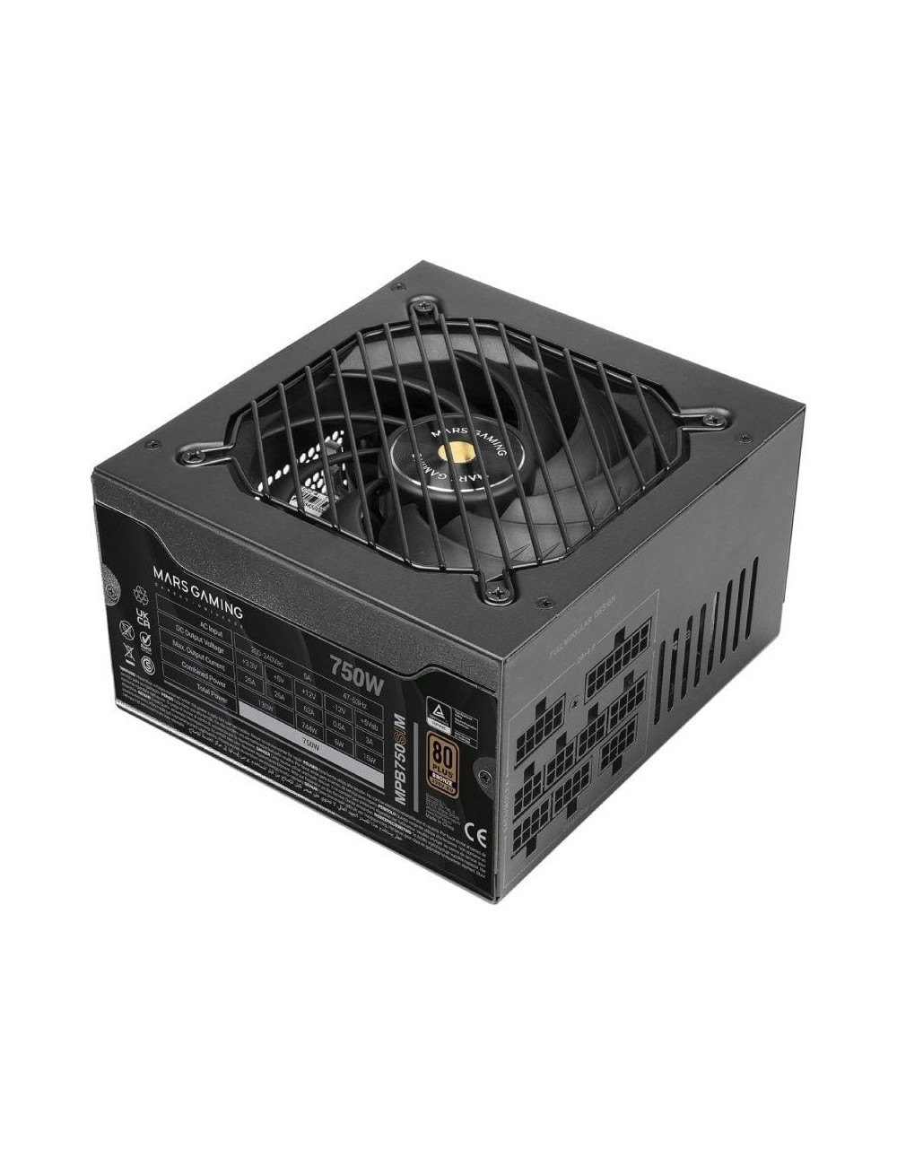 Fuente de Alimentación Mars Gaming MPB750SIM/ 750W/ Ventilador 14cm/ 80 Plus Bronze