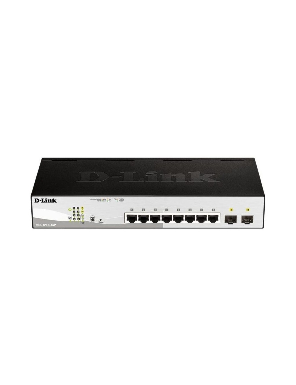 Switch D-Link DGS-1210-10P 10 Puertos/ RJ-45 Gigabit 10/100/1000 PoE/ SFP