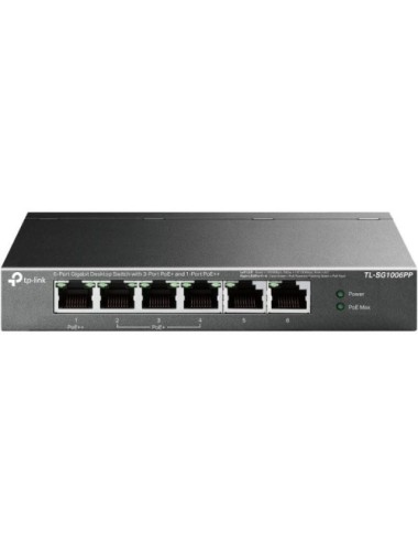Switch TP-Link TL-SG1006PP 6 Puertos/ RJ-45 10/100/1000/ PoE++