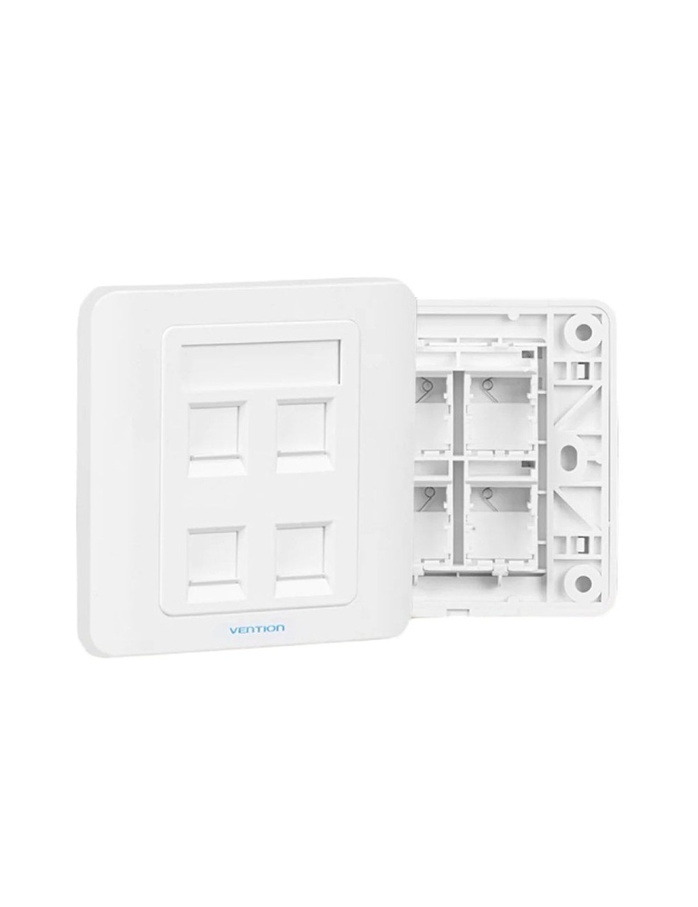 Placa de Pared Tipo 86 Vention IFFW0/ 4 Puertos RJ45