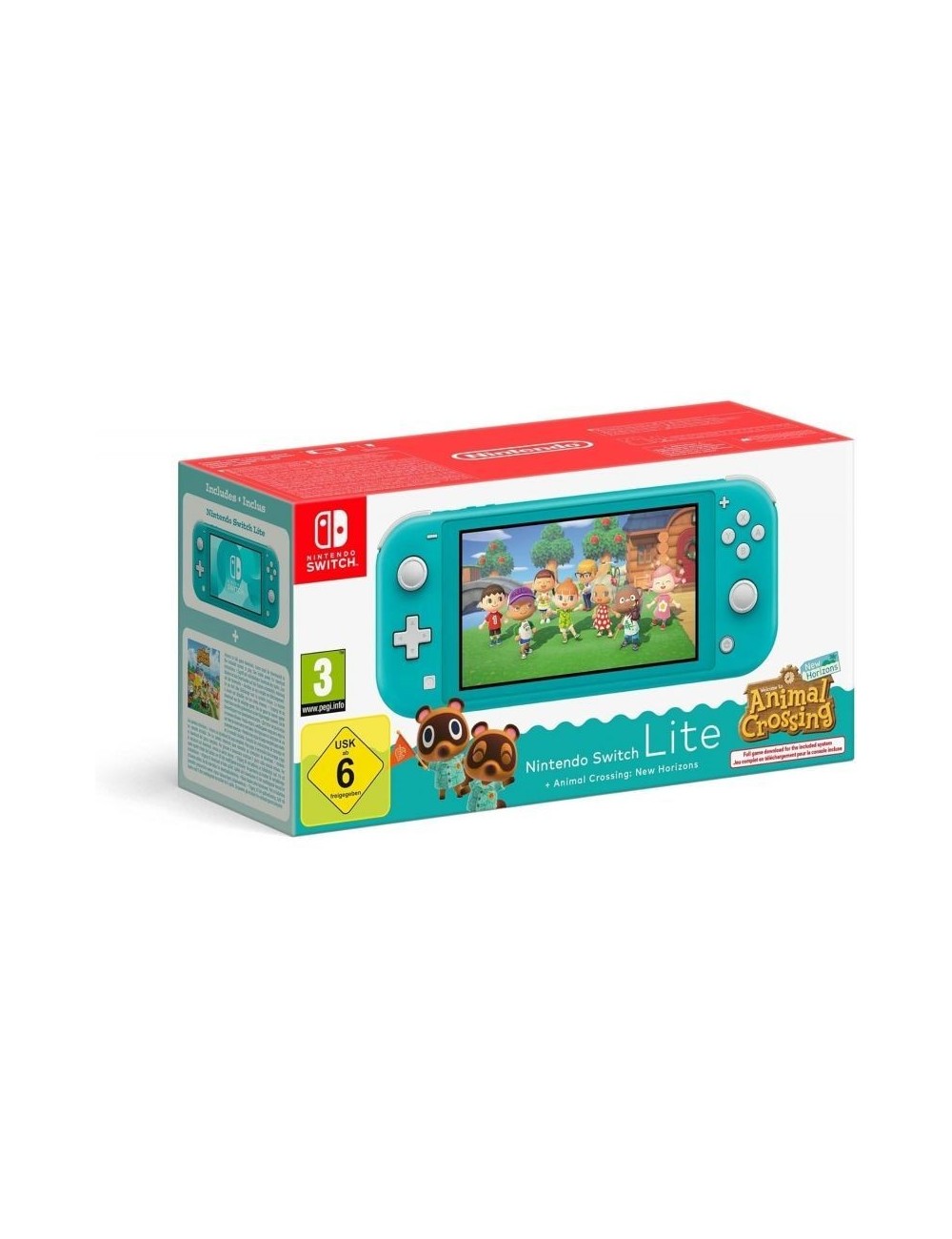 Nintendo Switch Lite Azul Turquesa + Juego Nintendo Animal Crossing New Horizons