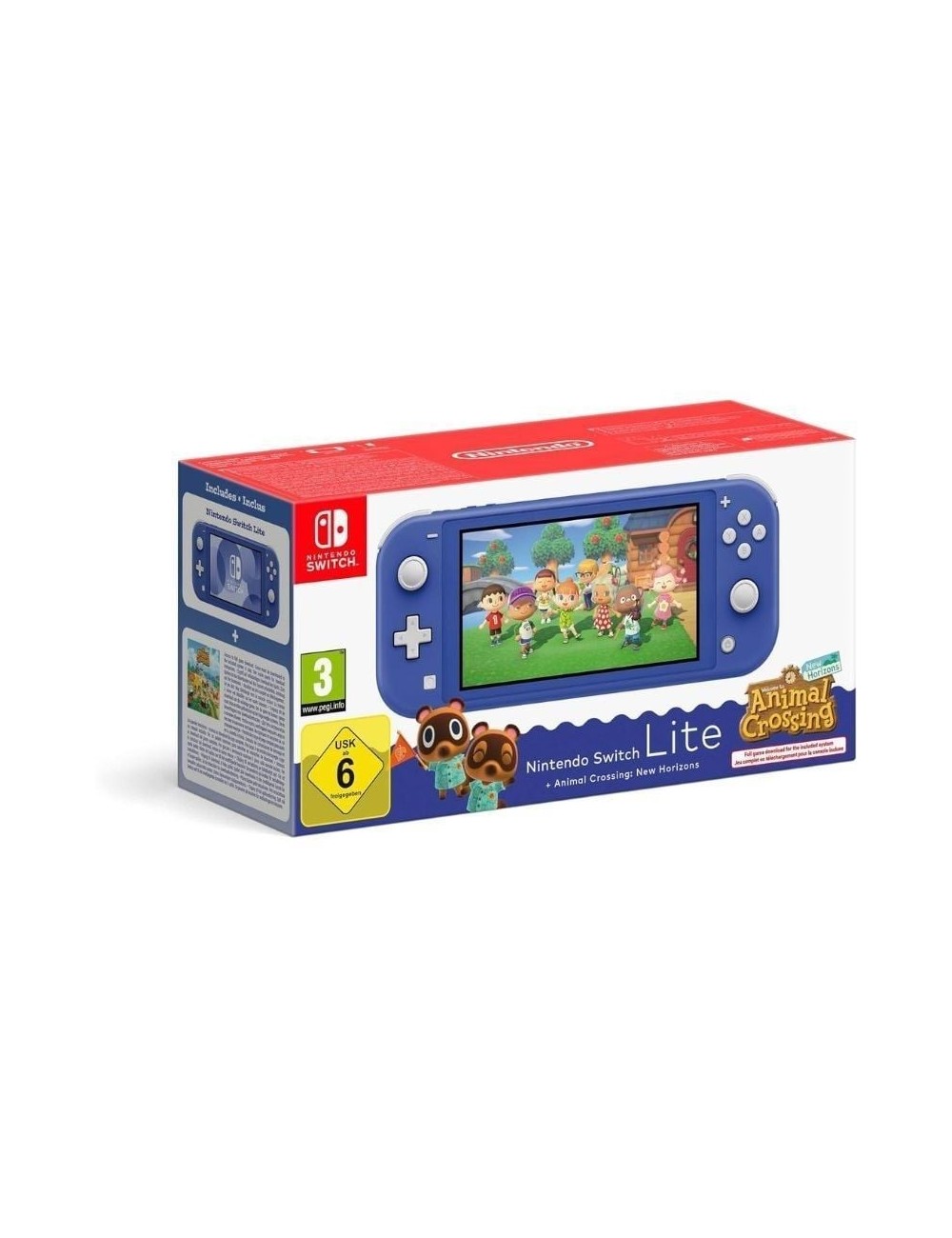 Nintendo Switch Lite Azul + Juego Nintendo Animal Crossing New Horizons
