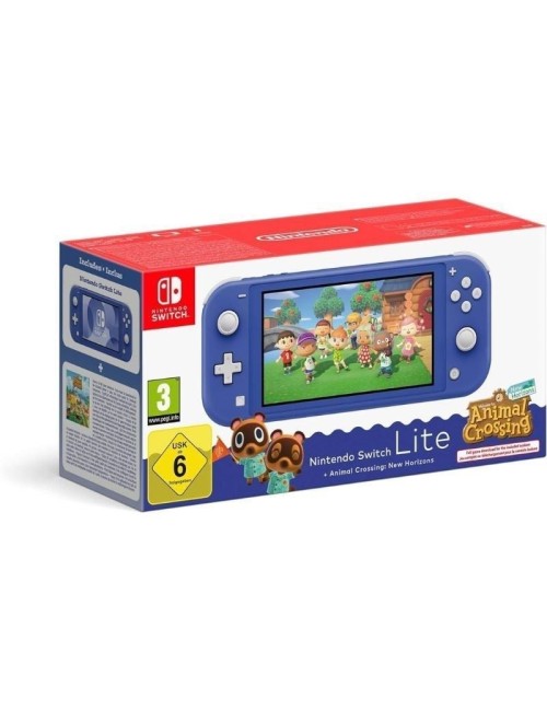 Nintendo Switch Lite Azul + Juego Nintendo Animal Crossing New Horizons