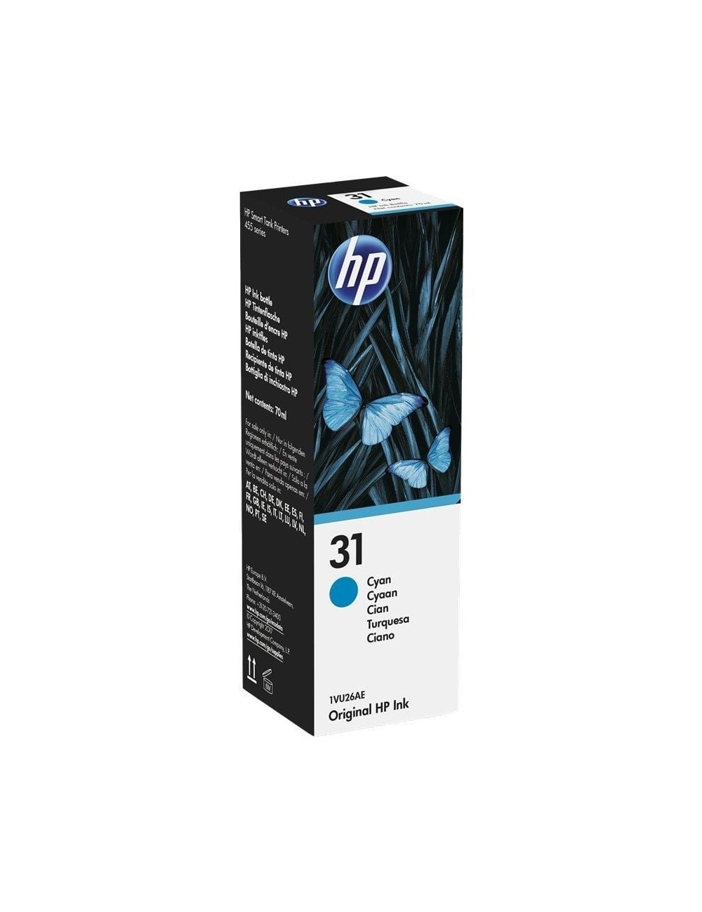 Botella de Tinta Original HP nº31/ Cian